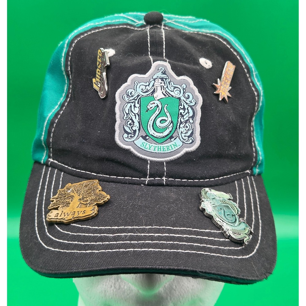 Harry Potter Slytherin Snapback Hat Universal‎ Studios Green Black Pins OSFM